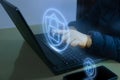 lock mark cybersecurity internet, protect attacks from a hacker. concept of password privacy on an online system, secure data from