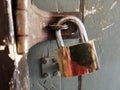 Steel door lock is closed Royalty Free Stock Photo