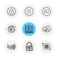 lock , menu , message , we accept , graph , rate , cloud , unlock , 9 eps icons set vector Royalty Free Stock Photo