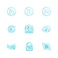 lock , menu , message , we accept , graph , rate , cloud , unlock , 9 eps icons set vector Royalty Free Stock Photo