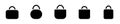 Lock minimalistic line icon. Shopping bag