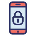 Lock, mobile Isolated Vector icon which can easily modify or edit Royalty Free Stock Photo