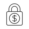 Lock And money icon. Security money bank lock