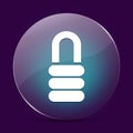 Lock moonlight glass round button abstract on a dark purple background Royalty Free Stock Photo