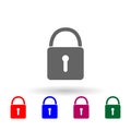 Lock multi color icon. Simple glyph, flat vector of web icons for ui and ux, website or mobile application Royalty Free Stock Photo