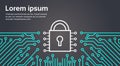 Lock Network Data Protection System Concept Banner Royalty Free Stock Photo