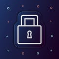 Lock nolan button icon. Simple thin line, outline vector of web icons for ui and ux, website or mobile application Royalty Free Stock Photo