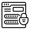 Lock online registration icon outline vector. Computer account