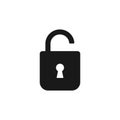 Lock open and lock closed icons set. Security symbol. Vector illustration.