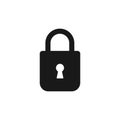 Lock open and lock closed icons set. Security symbol. Vector illustration.