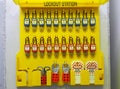 Lock out & Tag out , Lockout station, machine - specific lockout devices Royalty Free Stock Photo