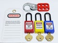 Lock out & Tag out , Lockout station,machine - specific lockout devices Royalty Free Stock Photo