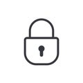 Lock outline icon, modern minimal flat design style. Padlock linear vector illustration