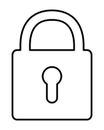 Lock outline icon. Padlock vector illustration isolated on white. Safe security, login, password symbol