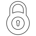 Lock outline sign. Security lock vector eps10 onw white background