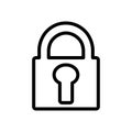 Lock padlock, keyhole symbol line icon, Vector Illustration