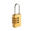 Lock padlock with number security code isolated on white background Royalty Free Stock Photo