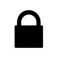 Lock, padlock, security concept symbol flat black line icon, Vector Illustration Royalty Free Stock Photo