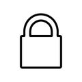 Lock, padlock, security concept symbol line icon, Vector Illustration Royalty Free Stock Photo