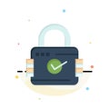 Lock, Padlock, Security, Secure Abstract Flat Color Icon Template