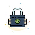 Lock, Padlock, Security, Secure Abstract Flat Color Icon Template