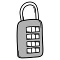 Lock with password doodle vector icon. Drawing sketch illustration hand drawn line eps10 Royalty Free Stock Photo
