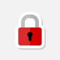 Lock, password icon. Locked padlock sticker