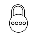 Lock, password, private icon. Line, outline symbol