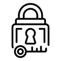 Lock patent icon outline vector. Law copyright