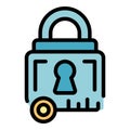 Lock patent icon vector flat