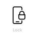 Lock phone icon. Editable line vector.