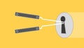 Lock pick illustration with lock picked yellow background with flat style Royalty Free Stock Photo