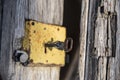 Lock on a ramshackle door