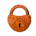 Lock. Realistic Padlock metal and rusty. Closed lock, security icon isolated on white background. Vector illustration Royalty Free Stock Photo