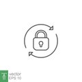 Lock reload icon Line style Padlock button security system Royalty Free Stock Photo