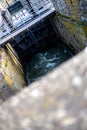 lock on a river perpendicular