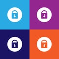 Lock rounded illustration icon on multicolored background Royalty Free Stock Photo