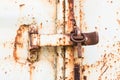 Lock on rusty iron door Royalty Free Stock Photo