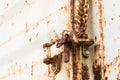 Lock on rusty iron door Royalty Free Stock Photo