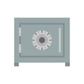 Lock safe protection security metal business door box icon. Safety finance safe steel deposit lock vector illustration isolated. Royalty Free Stock Photo