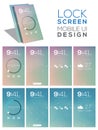 Lock Screen Mobile User Interface kit. Royalty Free Stock Photo