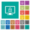 Lock screen square flat multi colored icons Royalty Free Stock Photo