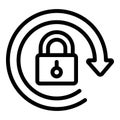 Lock secure icon, outline style Royalty Free Stock Photo