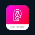 Lock, Secure, Message, Data, User Mobile App Button. Android and IOS Line Version Royalty Free Stock Photo