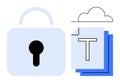 Cloud Storage Security with Locked Files and Data Protection Royalty Free Stock Photo