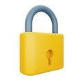 Lock security 3d rendering isometric icon.