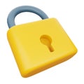 Lock security 3d rendering isometric icon.