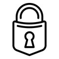 Lock security icon, outline style Royalty Free Stock Photo