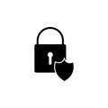 lock shield icon. Element of simple icon. Premium quality graphic design icon. Signs and symbols collection icon for websites, web Royalty Free Stock Photo
