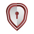 Lock shield icon. Keyhole access symbol. Privacy guard Vector. Red security Royalty Free Stock Photo